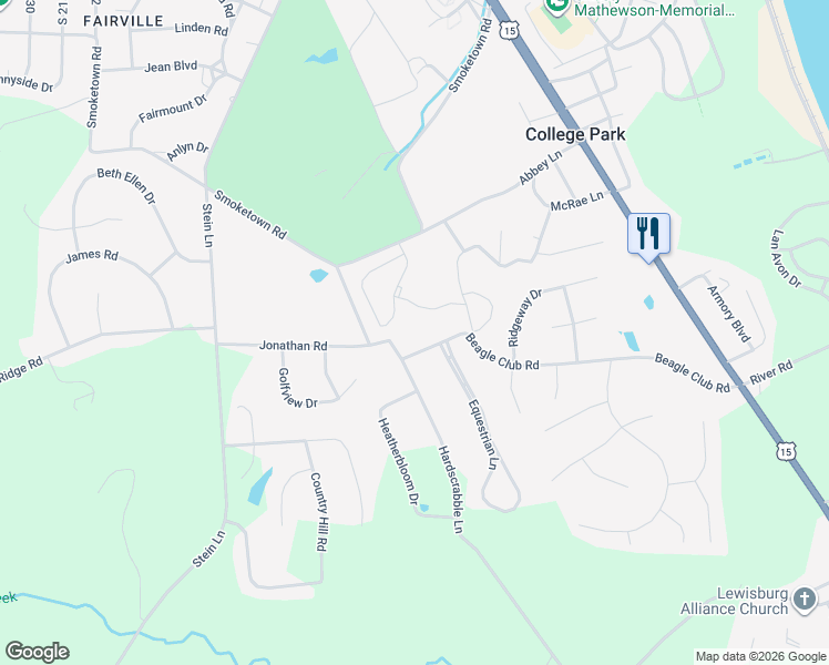 map of restaurants, bars, coffee shops, grocery stores, and more near 199 Hardscrabble Lane in Lewisburg
