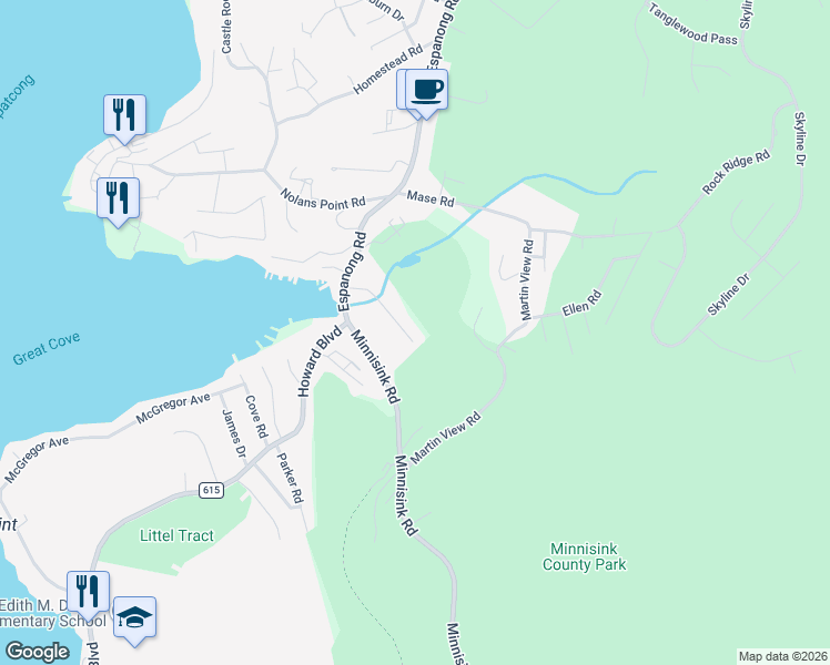 map of restaurants, bars, coffee shops, grocery stores, and more near 23 Felter Place in Jefferson