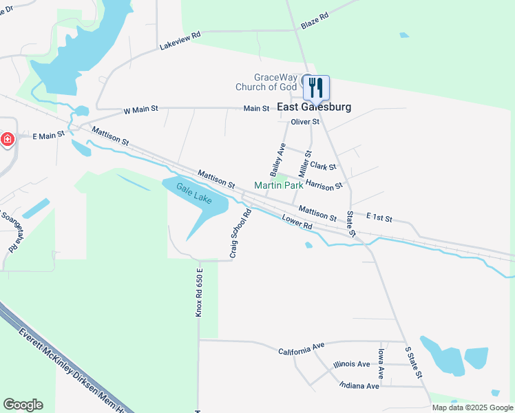 map of restaurants, bars, coffee shops, grocery stores, and more near in East Galesburg