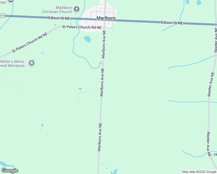 map of restaurants, bars, coffee shops, grocery stores, and more near 11854 Marlboro Avenue Northeast in Alliance