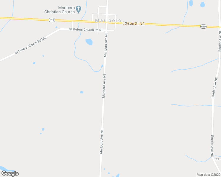 map of restaurants, bars, coffee shops, grocery stores, and more near 11854 Marlboro Avenue Northeast in Alliance