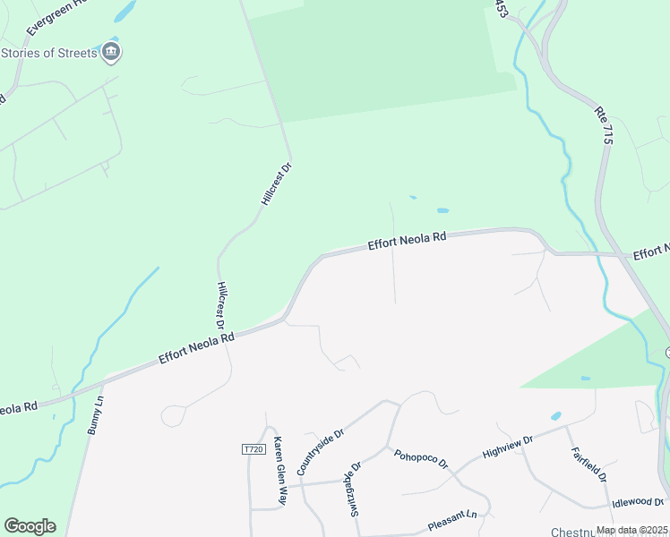 map of restaurants, bars, coffee shops, grocery stores, and more near 380 Effort Neola Road in Brodheadsville