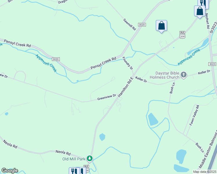map of restaurants, bars, coffee shops, grocery stores, and more near 144 Sandhill Terrace in Stroudsburg