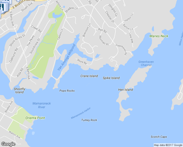 map of restaurants, bars, coffee shops, grocery stores, and more near 85 Brevoort Lane in Rye