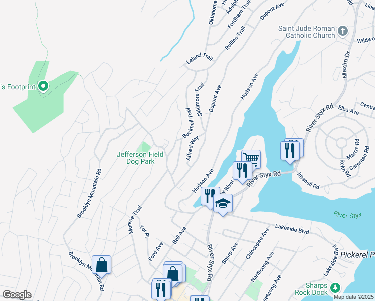 map of restaurants, bars, coffee shops, grocery stores, and more near 16 Alfred Way in Hopatcong