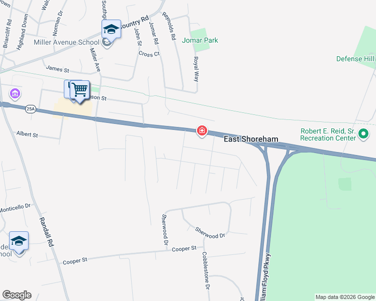 map of restaurants, bars, coffee shops, grocery stores, and more near 2 Fox Lane in Shoreham