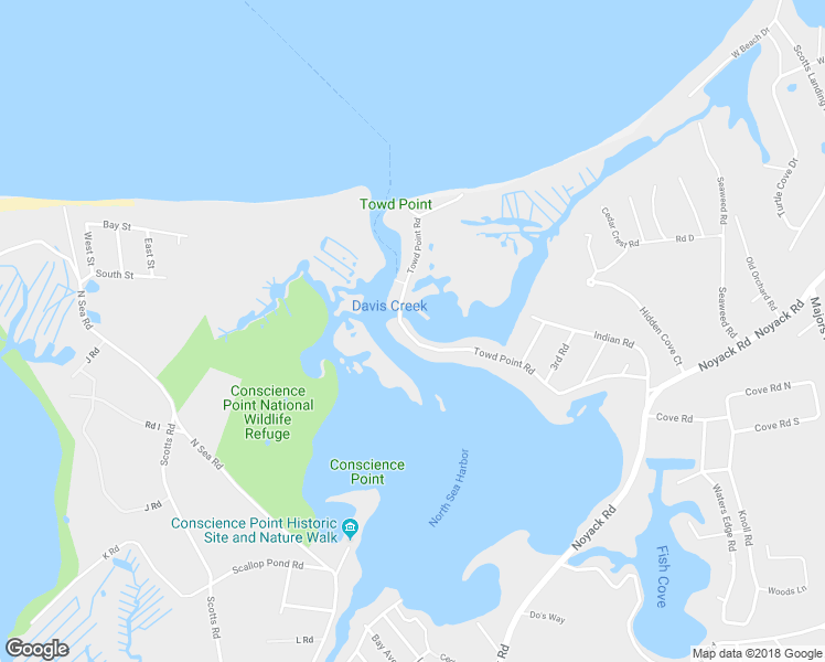 map of restaurants, bars, coffee shops, grocery stores, and more near 287 Towd Point Road in Southampton