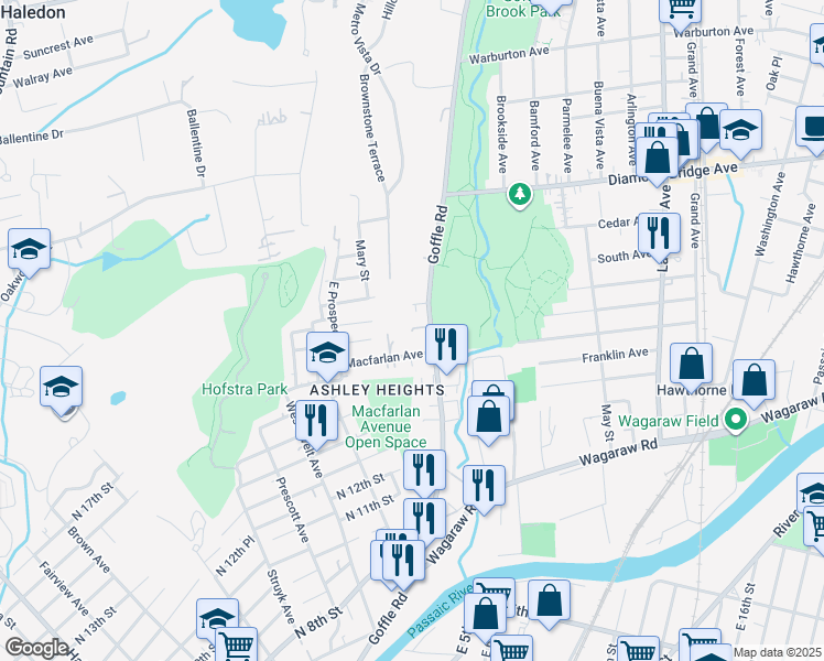 map of restaurants, bars, coffee shops, grocery stores, and more near 292 County Road 659 in Hawthorne