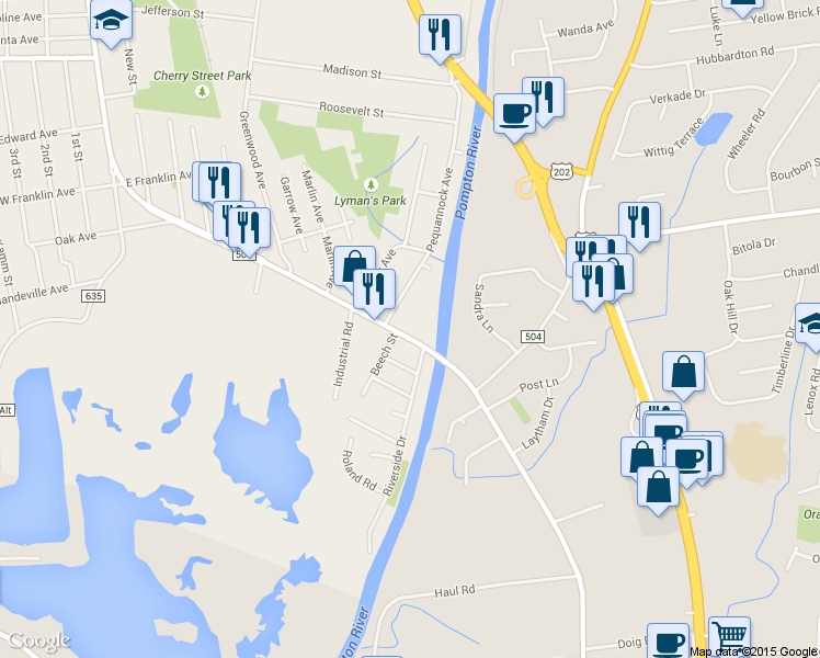 map of restaurants, bars, coffee shops, grocery stores, and more near 8 Newark Pompton Turnpike in Pequannock Township
