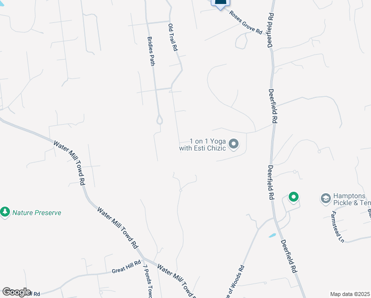 map of restaurants, bars, coffee shops, grocery stores, and more near 166 Old Trail Road in Water Mill