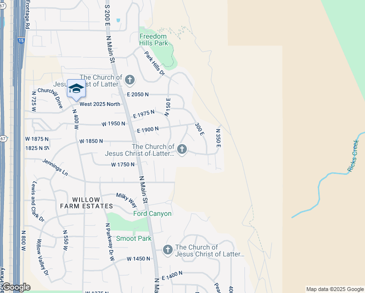 map of restaurants, bars, coffee shops, grocery stores, and more near 1834 North 200 East in Centerville