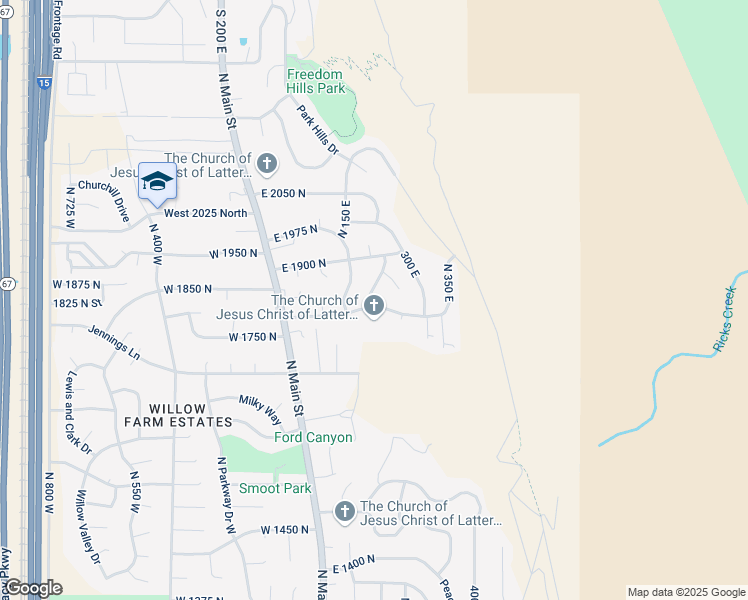 map of restaurants, bars, coffee shops, grocery stores, and more near 1834 North 200 East in Centerville