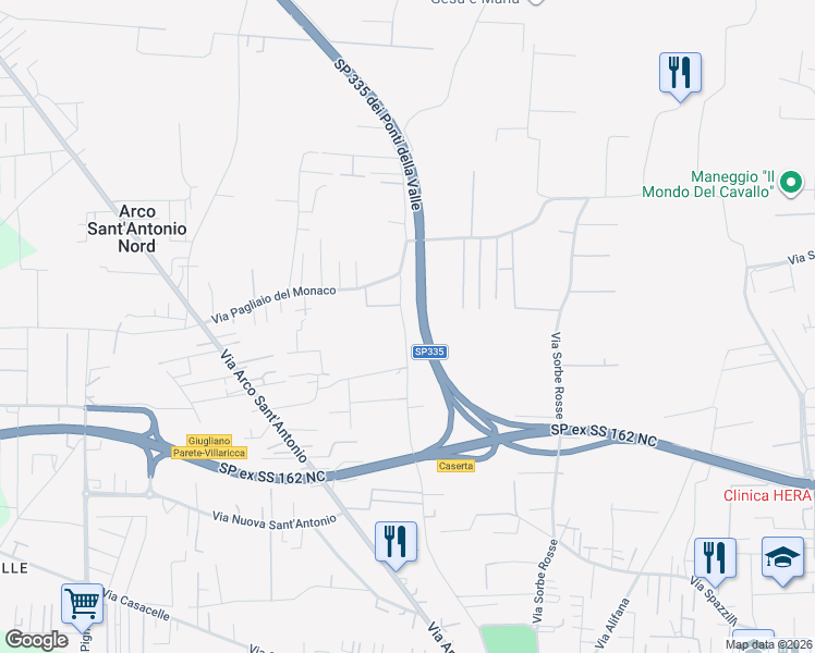 map of restaurants, bars, coffee shops, grocery stores, and more near SP335 in Naples