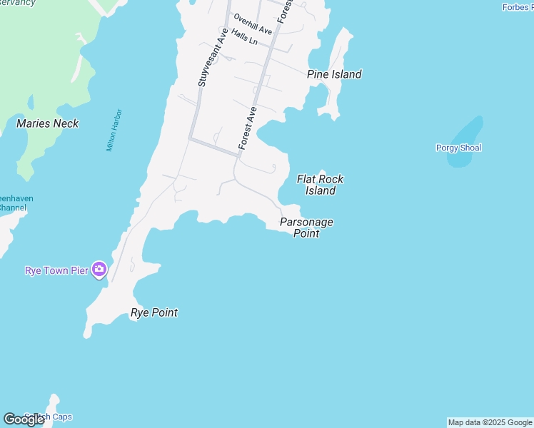 map of restaurants, bars, coffee shops, grocery stores, and more near 16 Parsonage Point in Rye