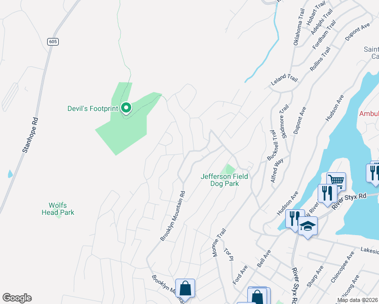 map of restaurants, bars, coffee shops, grocery stores, and more near 11 Lincoln Trail in Hopatcong