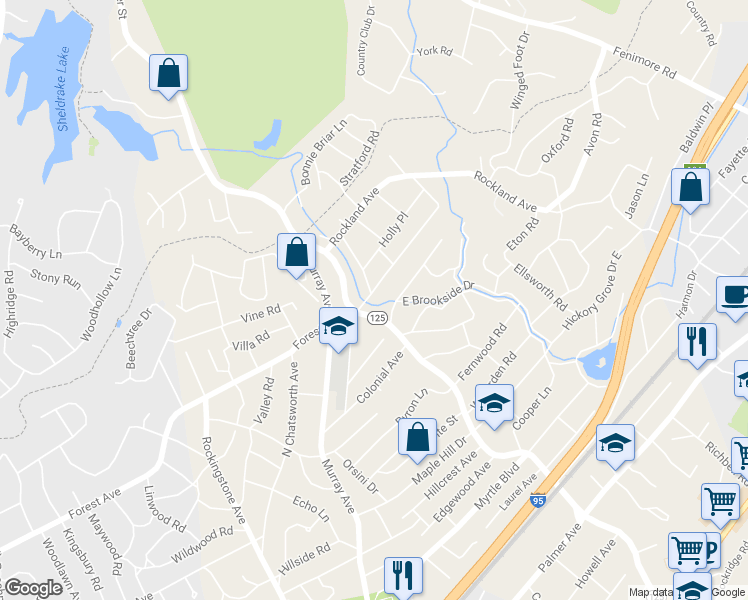 map of restaurants, bars, coffee shops, grocery stores, and more near 707 Forest Avenue in Larchmont