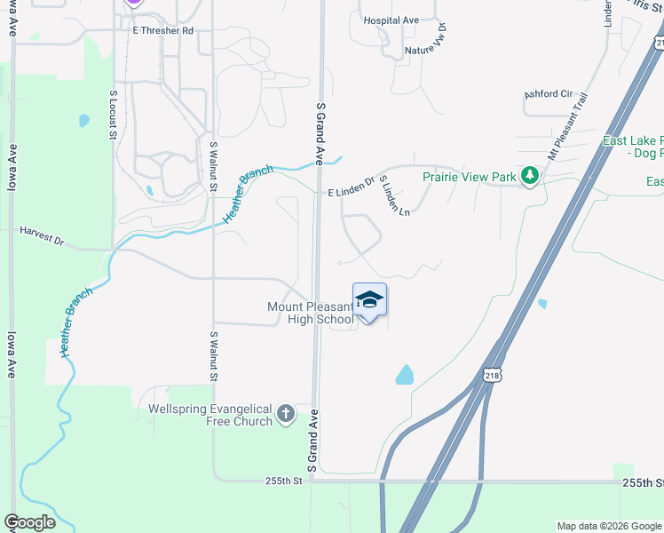 map of restaurants, bars, coffee shops, grocery stores, and more near 1000 East Oakbrook Place in Mount Pleasant
