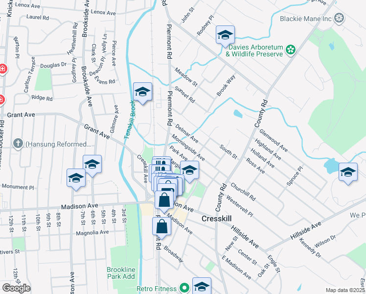 map of restaurants, bars, coffee shops, grocery stores, and more near 36 Morningside Avenue in Cresskill