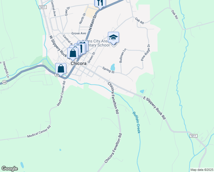 map of restaurants, bars, coffee shops, grocery stores, and more near 200 Chicora Fenelton Road in Chicora