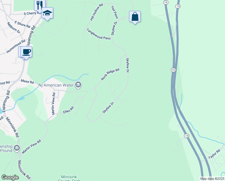 map of restaurants, bars, coffee shops, grocery stores, and more near 449 Mountain Top Court in Jefferson