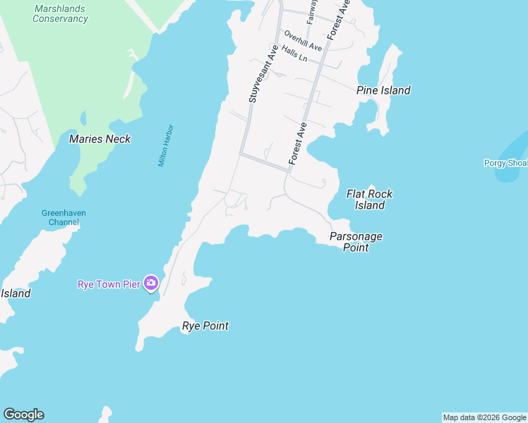 map of restaurants, bars, coffee shops, grocery stores, and more near 8 Parsonage Point in Rye
