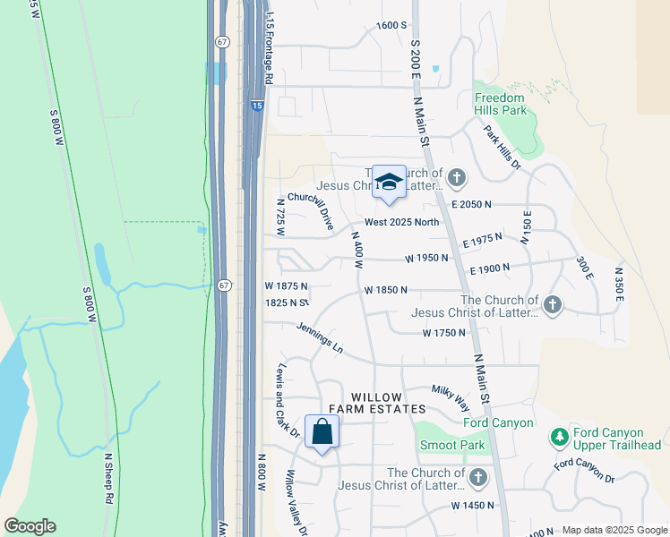 map of restaurants, bars, coffee shops, grocery stores, and more near 1927 North 450 West in Centerville