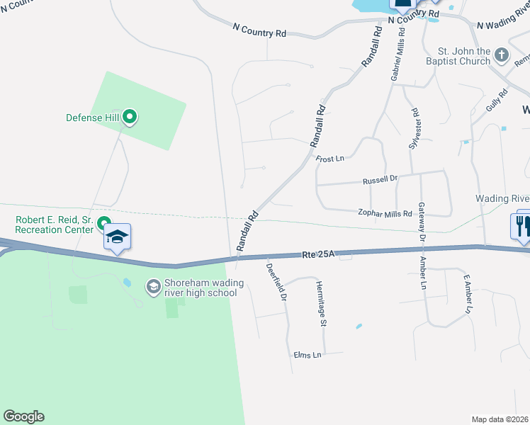 map of restaurants, bars, coffee shops, grocery stores, and more near 4 Salt Meadow Court in Wading River