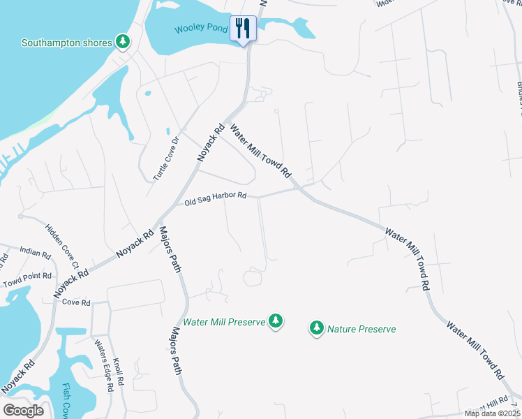 map of restaurants, bars, coffee shops, grocery stores, and more near 144 Old Sag Harbor Road in Southampton
