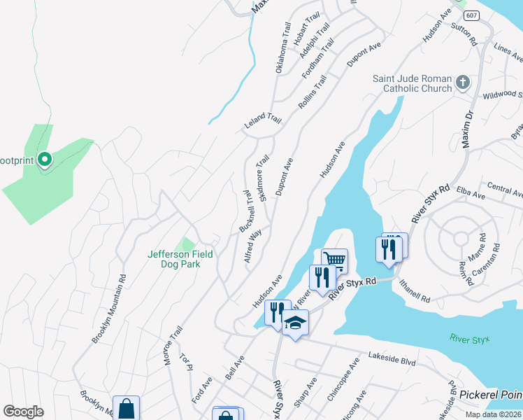 map of restaurants, bars, coffee shops, grocery stores, and more near 2 Skidmore Trail in Hopatcong