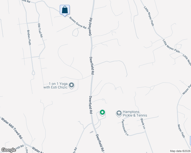 map of restaurants, bars, coffee shops, grocery stores, and more near 1445 Deerfield Road in Water Mill