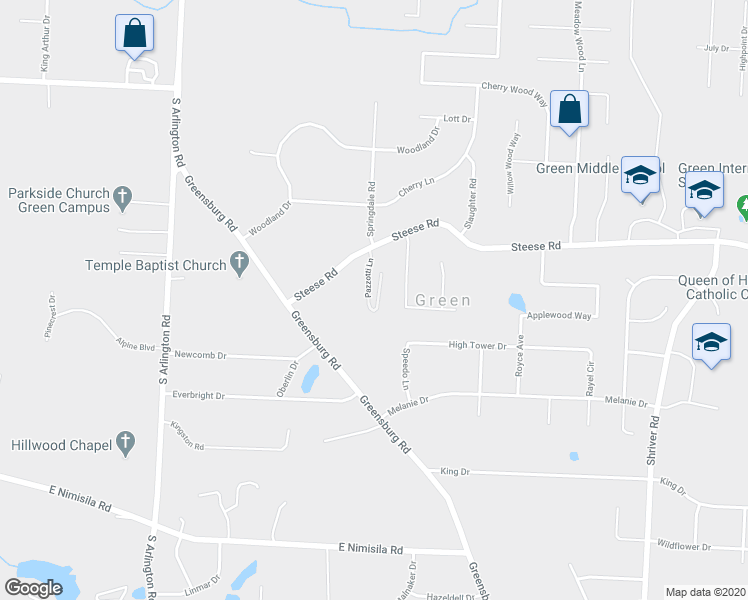 map of restaurants, bars, coffee shops, grocery stores, and more near 1304 Steese Road in Uniontown
