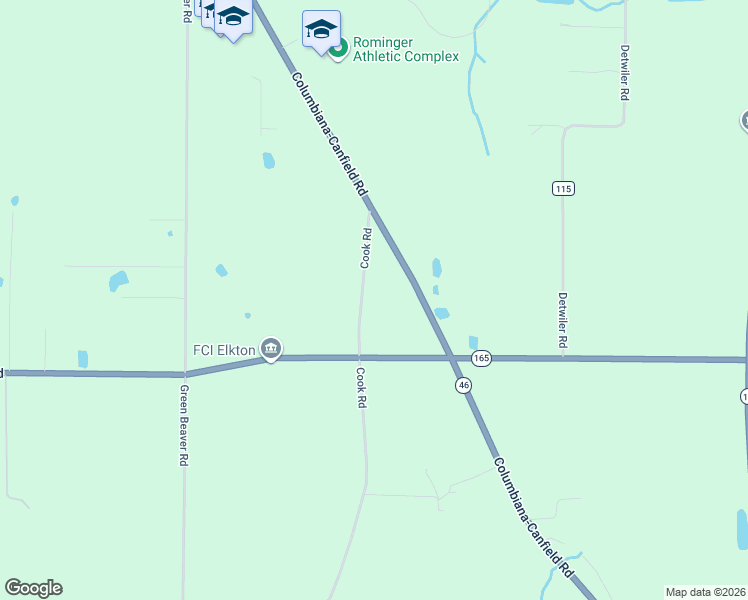map of restaurants, bars, coffee shops, grocery stores, and more near 11939 Township Highway 237 in Canfield
