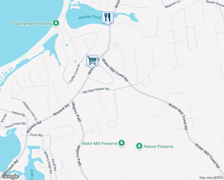 map of restaurants, bars, coffee shops, grocery stores, and more near 144 Old Sag Harbor Road in Southampton