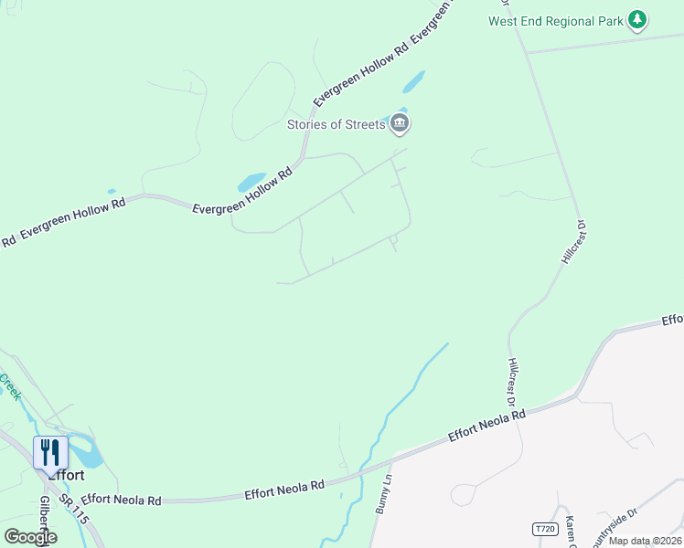 map of restaurants, bars, coffee shops, grocery stores, and more near 74-76 Sundance Road in Effort