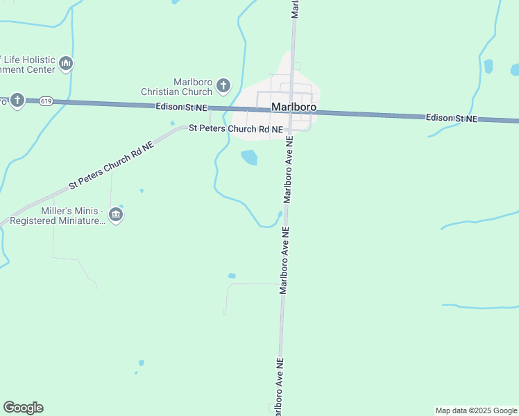 map of restaurants, bars, coffee shops, grocery stores, and more near 12037 Marlboro Avenue Northeast in Alliance