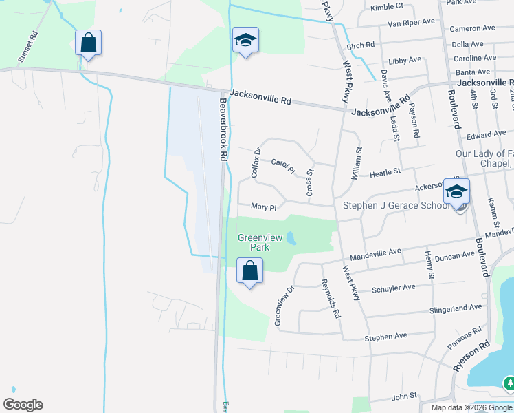 map of restaurants, bars, coffee shops, grocery stores, and more near 14 Mary Place in Pequannock Township