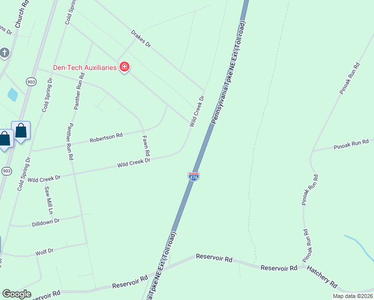 map of restaurants, bars, coffee shops, grocery stores, and more near 158 Wild Creek Dr in Jim Thorpe