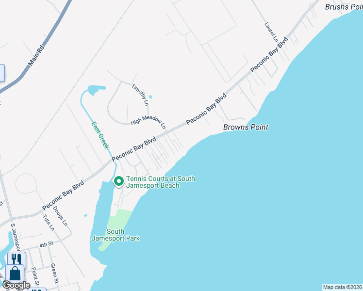 map of restaurants, bars, coffee shops, grocery stores, and more near 26 Williamson Lane in Laurel