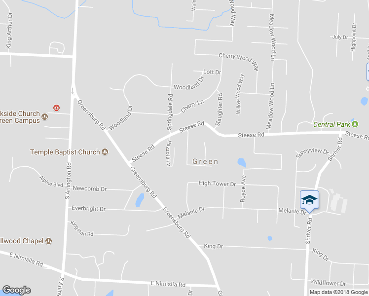 map of restaurants, bars, coffee shops, grocery stores, and more near 4370 Ridge View Drive in Uniontown