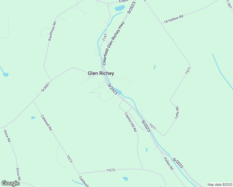 map of restaurants, bars, coffee shops, grocery stores, and more near 2646 Clearfield Glen Richey Highway in Glen Richey