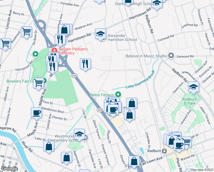 map of restaurants, bars, coffee shops, grocery stores, and more near 20-01 Pollitt Drive in Fair Lawn