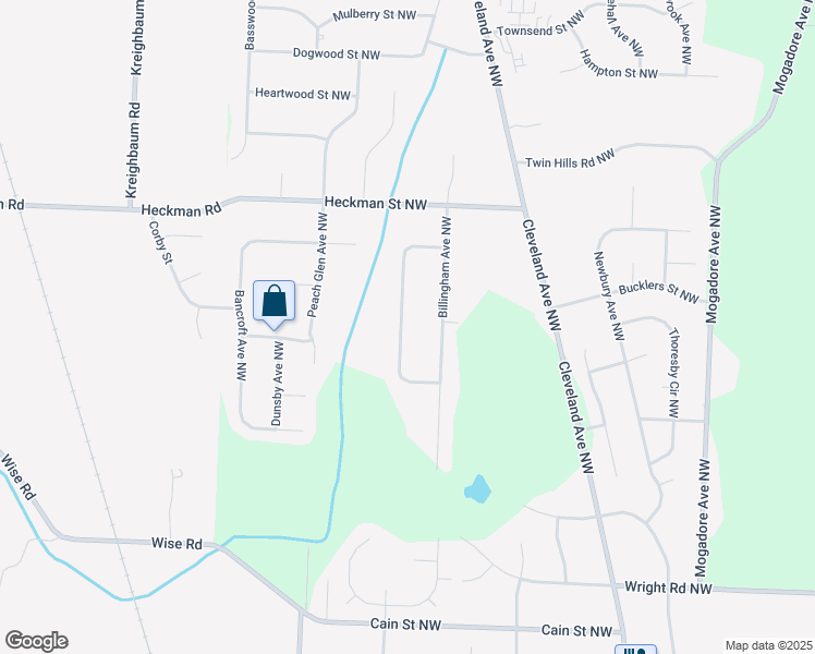 map of restaurants, bars, coffee shops, grocery stores, and more near 11108 Cottingham Circle Northwest in Uniontown