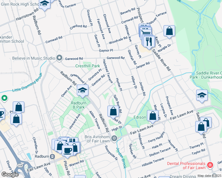 map of restaurants, bars, coffee shops, grocery stores, and more near 30-31 Heywood Avenue in Fair Lawn