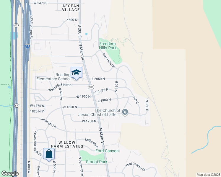 map of restaurants, bars, coffee shops, grocery stores, and more near 1978 N 100 E in Centerville