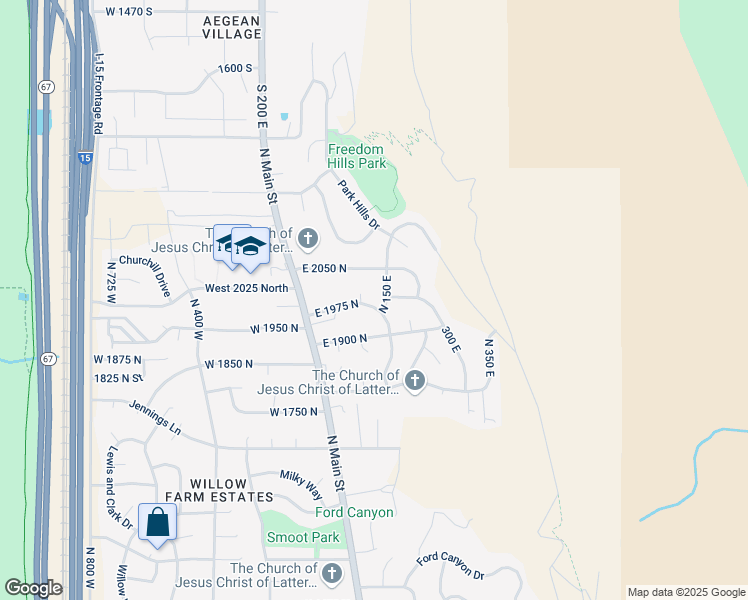 map of restaurants, bars, coffee shops, grocery stores, and more near 1978 North 100 East in Centerville