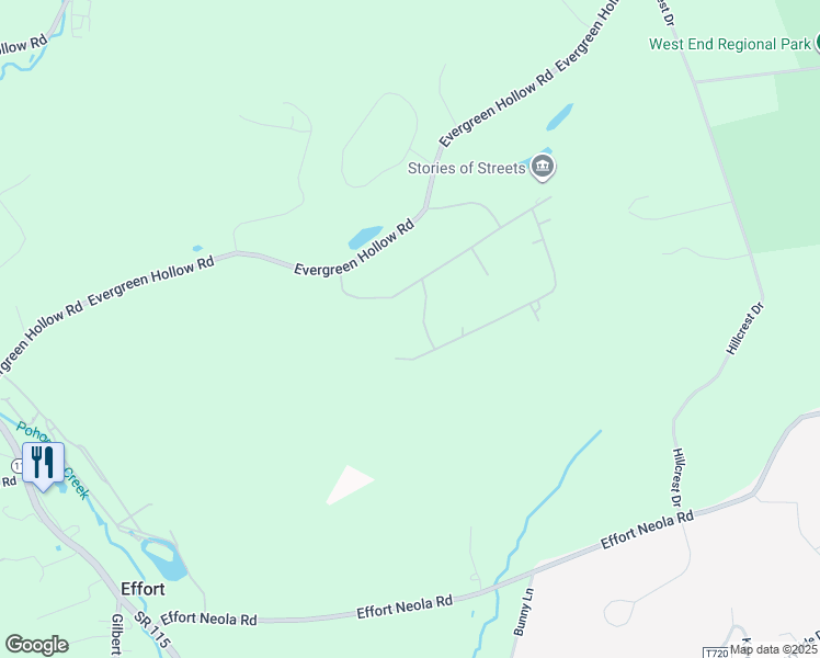 map of restaurants, bars, coffee shops, grocery stores, and more near 518 Chickasaw Drive in Effort