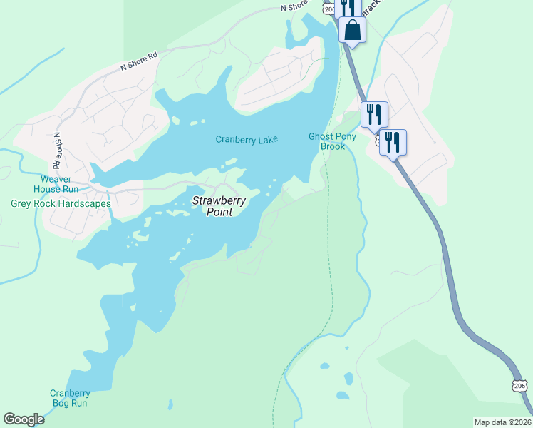 map of restaurants, bars, coffee shops, grocery stores, and more near 63 South Shore Road in Sussex County