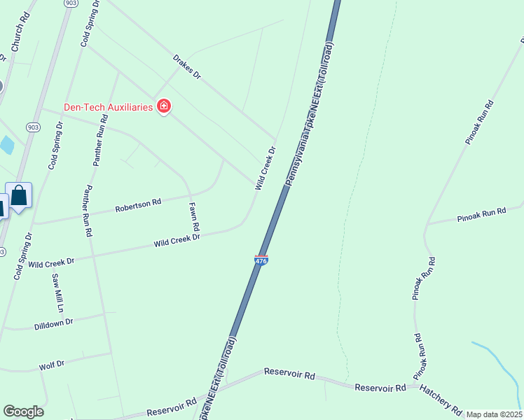 map of restaurants, bars, coffee shops, grocery stores, and more near 158 Wild Creek Drive in Jim Thorpe