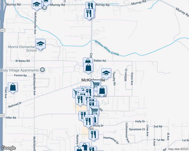 map of restaurants, bars, coffee shops, grocery stores, and more near in McKinleyville