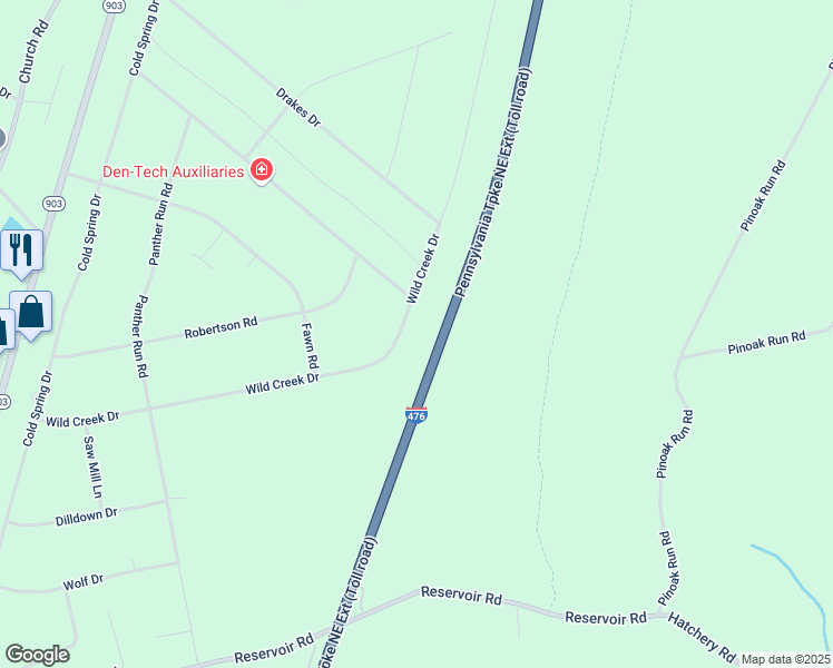 map of restaurants, bars, coffee shops, grocery stores, and more near 158 Wild Creek Dr in Jim Thorpe